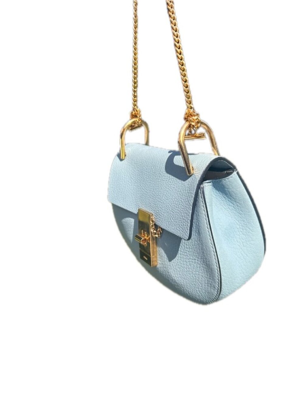 Chloé Drew Shoulder Bag Light Blue Mini - Picture 5 of 12